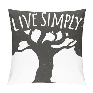 Personality  Typography Poster With Black Tree Pillow Covers