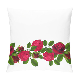 Personality  Seamless Red Roses Pattern Pillow Covers