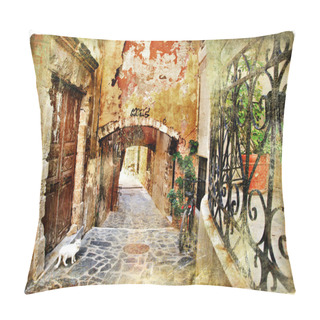 Personality  Old Streets, Crete Pillow Covers