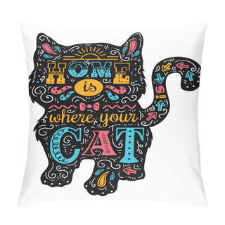 Personality  Cat Silhouette Colorful Pillow Covers