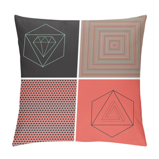 Personality  Seamless Geometric Color Striped Pattern Background Set Pillow Covers
