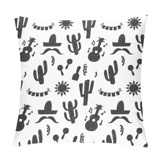 Personality  Mexican Doodle Seamless Pattern Pillow Covers
