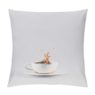 Personality  White Coffee Cup With Splash Pillow Covers
