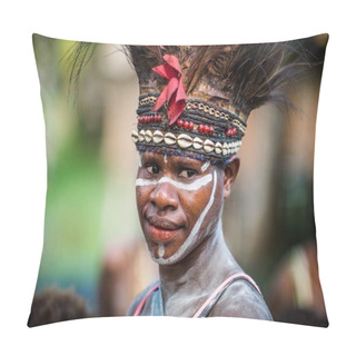 Personality  Woman With Traditional Face Painting  Pillow Covers