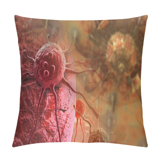 Personality  3d Rendering Of Cancer Cell In Human Body   Pillow Covers