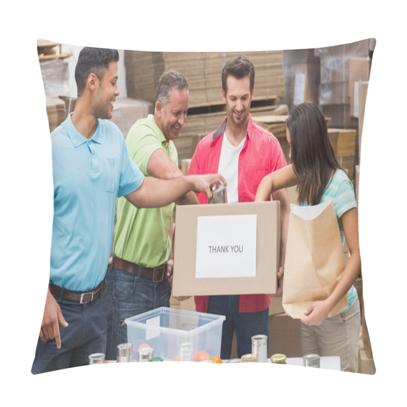Personality  Warehouse Workers Packing Up Donation Boxes Pillow Covers