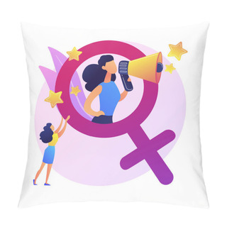 Personality  Feminism Vector Concept Metaphor Pillow Covers