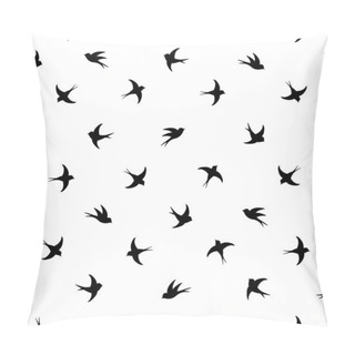 Personality  Flying Birds Silhouette Black And White Pattern Pillow Covers