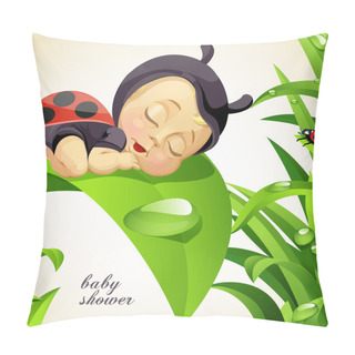 Personality  Newborn Child Dressed As Ladybug Pillow Covers