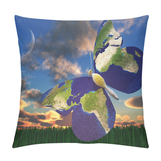 Personality  Earth Butterfly Pillow Covers