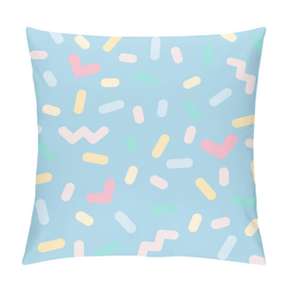Personality  Pastel Colorfull Seamless Pattern Of Hearts, Dots, Zig-zags,rounded Sticks In Vector Pillow Covers