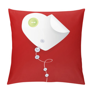 Personality  Vector Heart With Button And Pearls. Pillow Covers