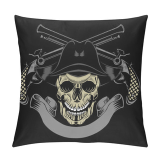 Personality  Illustration Of Pirate Skull. Pillow Covers