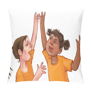 Personality  Two Young Girls Pillow Covers