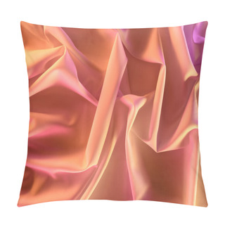 Personality  Close Up View Of Elegant Pink Silky Fabric As Background Pillow Covers
