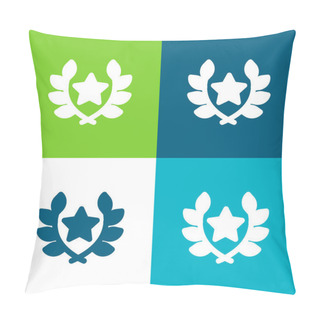 Personality  Award Flat Four Color Minimal Icon Set Pillow Covers