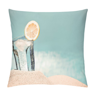 Personality  Cold Drink On The Beach On A Hot Summer Day Pillow Covers