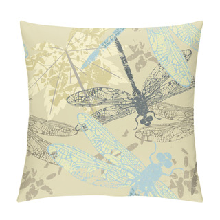 Personality  Autumn Pattern With Maple Leaf And Dragonfly's Pillow Covers