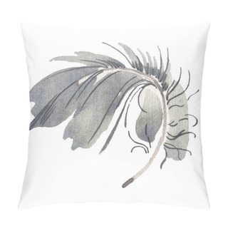 Personality  Watercolor Bird Feather From Wing Isolated. Aquarelle Feather For Background. Isolated Feather Illustration Element. Pillow Covers