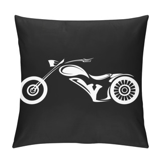 Personality  Vector Silhouette Of Classic Motorcycle. Moto Icon Pillow Covers