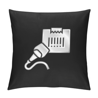 Personality  Barcode Scanner Silver Plated Metallic Icon Pillow Covers
