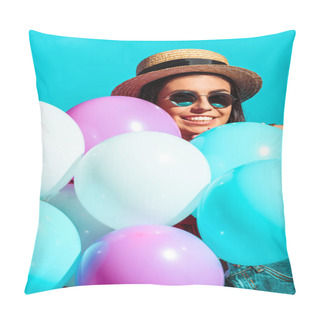 Personality  Bohemian Girl With Helium Balloons  Pillow Covers