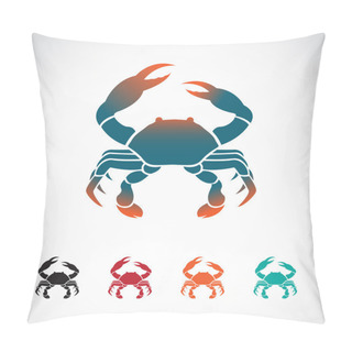 Personality  Set Of Vector Crab Icons Design On White Background, Pillow Covers