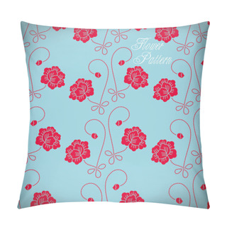 Personality  Vector Illustration: Beautiful Seamless Color Rose Pattern Backg Pillow Covers