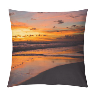 Personality  Sunset On The Ocean. Beautiful Bright Sky, Reflection In Water, Waves. Pillow Covers
