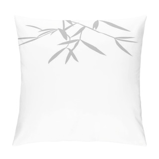 Personality  Grey Bamboo And Tree Branch Illustration With Leaves In Nature-themed Hand Drawing Design For Summer And Spring Seasons, Floral Patterns And Silhouettes, Perfect For Artistic Decorations And Garden. Pillow Covers