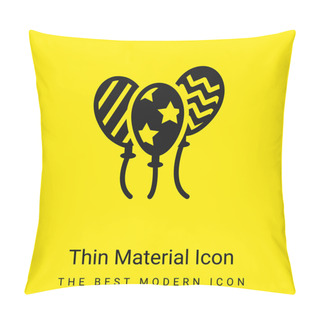 Personality  Balloon Minimal Bright Yellow Material Icon Pillow Covers