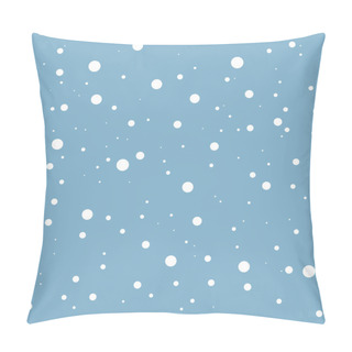 Personality  Falling Snow On Blue. Vector Seamless Background. Pillow Covers
