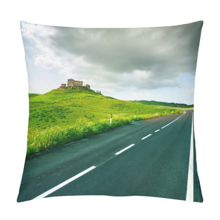 Personality  Tuscany, Farm And Road In Rural Landscape Near Volterra In Spring, Italy. Pillow Covers