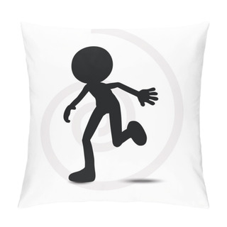 Personality  3d Man In Running Pose Pillow Covers