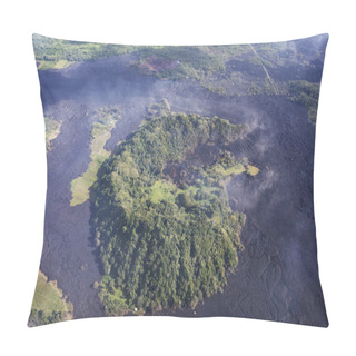 Personality  Aerial View Of Lava Flows From The Eruption Of Volcano Kilauea On Hawaii, May 2018 Pillow Covers