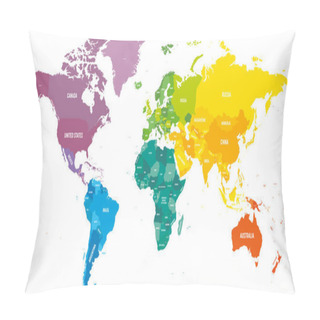 Personality  Colorful Political Map Of World Pillow Covers