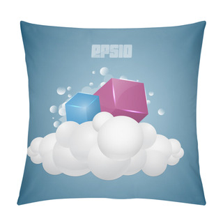 Personality  Vector Background With Cubes On Cloud. Pillow Covers