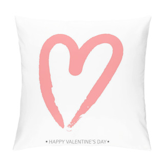 Personality  Brush Drawing Calligraphy Heart Card. Vector Illustration Pillow Covers