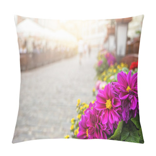 Personality  Old Town In Europe At Sunset Retro Vintage Style Pillow Covers