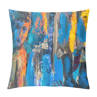 Personality  Honored Artist Of Tatarstan M. Sh Khaziev. Scenes Painted Oil Pa Pillow Covers