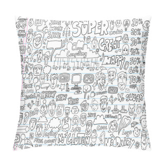 Personality  Doodle Design Elements Vector Illustration Set Pillow Covers