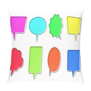 Personality  Speech Bubbles Set Of Inverted Rectangle Distorted Circle Blank Shapes Pillow Covers