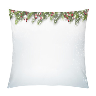 Personality  Christmas Background With Fir Branches. Pillow Covers