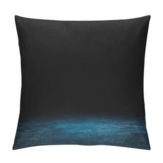 Personality  Dark Blue Shabby Wooden Background On Black Pillow Covers