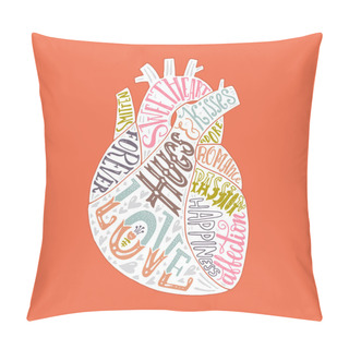 Personality  Lettering In Heart Poster Pillow Covers