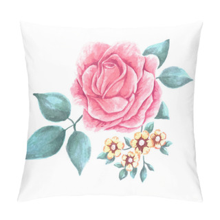 Personality  Hand Painted Watercolor Flower Vector. Vector Watercolor Flowers. Watercolor Rose Vector. Pillow Covers