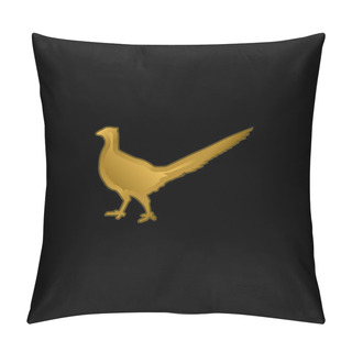 Personality  Bird Peasant Animal Shape Gold Plated Metalic Icon Or Logo Vector Pillow Covers