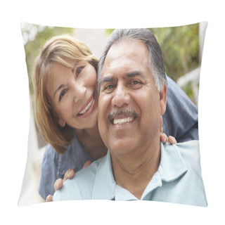 Personality  Senior Couple Relaxing In Garden Pillow Covers