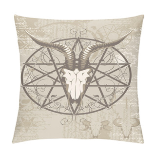 Personality  Goat Skull On The Background With Occult Symbols Pillow Covers