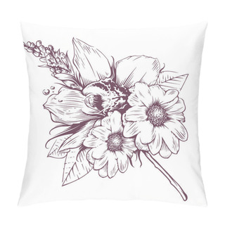 Personality  Vintage Vector Flowers Pillow Covers